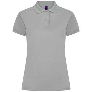 Henbury Womens/Ladies Pique Polo Shirt / Silver
